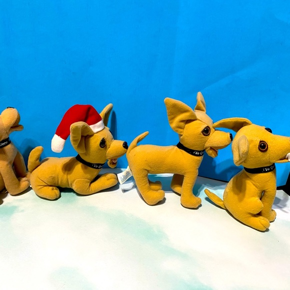 TACO BELL VINTAGE 90’s PUPPY DOG PLUSH CHIHUAHUA’S SET OF 4 (1) TALKING APPLAUSE - Picture 10 of 14